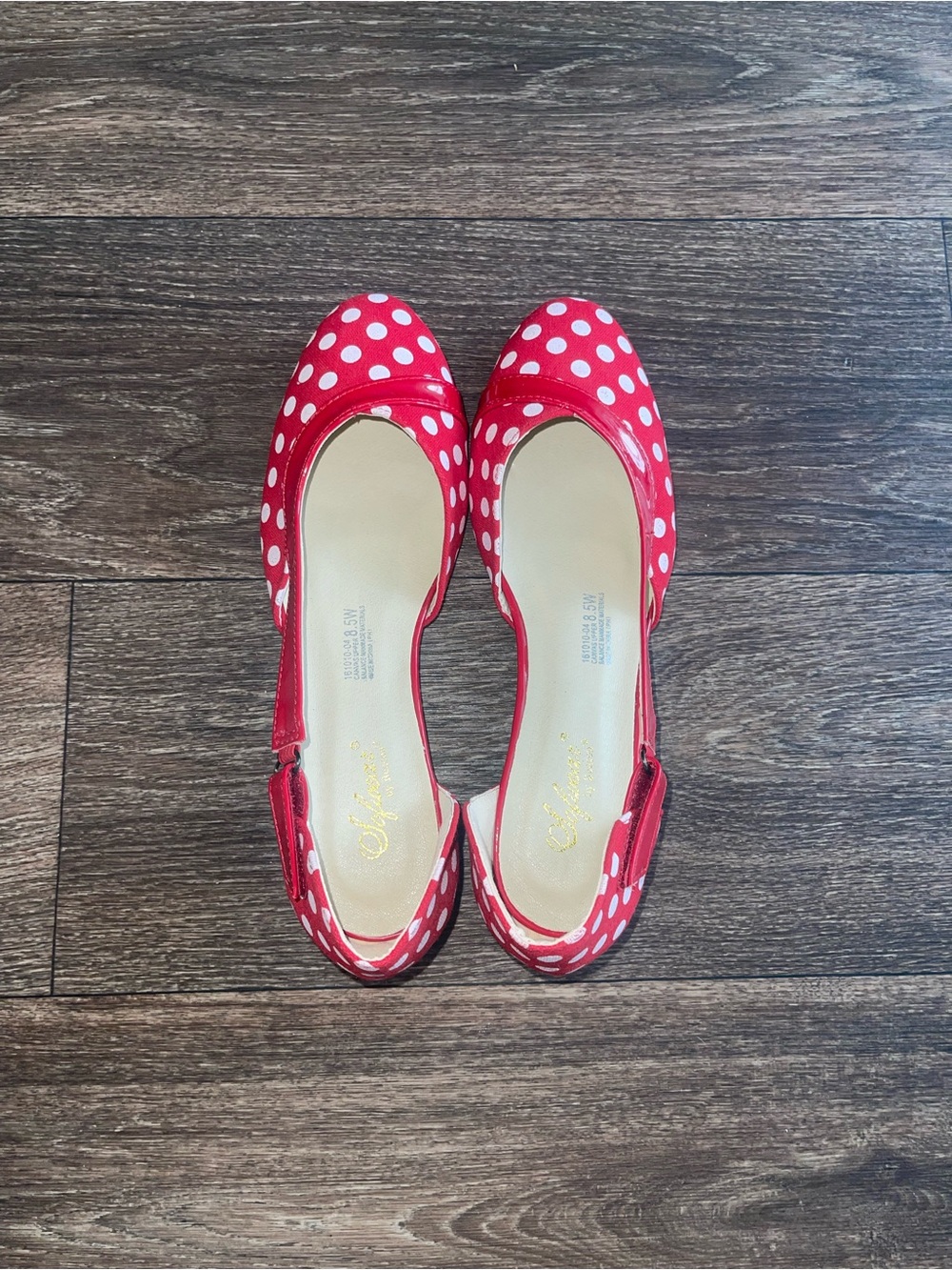Red Polka Dot Slingback Flats-Softwear by Beacon Desiree 8.5